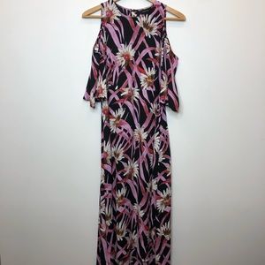 Who What Wear Floral Cold Shoulder Dress